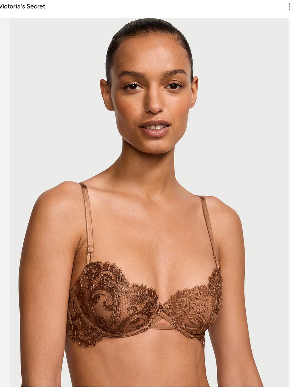 Victoria’s Secret Dream Angels Lace Push-Up Bra Brown 32DD